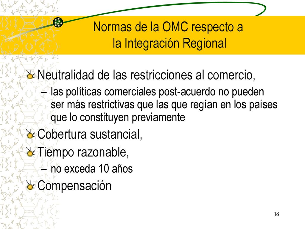 Normas de la OMC respecto a la Integración Regional