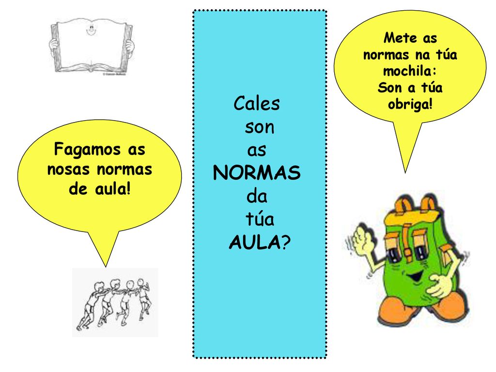 Mete as normas na túa mochila: Fagamos as nosas normas de aula!