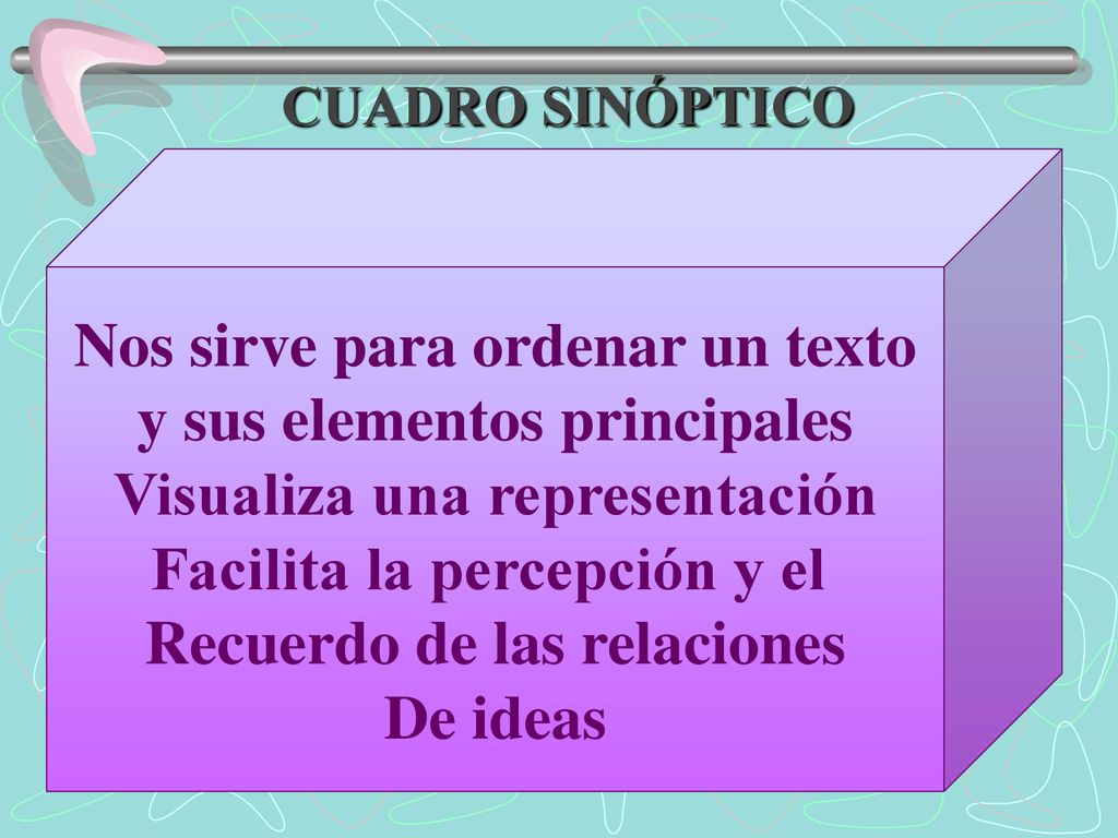 Nos sirve para ordenar un texto y sus elementos principales