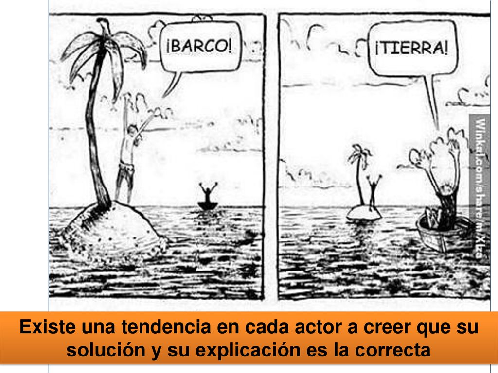 Existe una tendencia en cada actor a creer que su solución y su explicación es la correcta