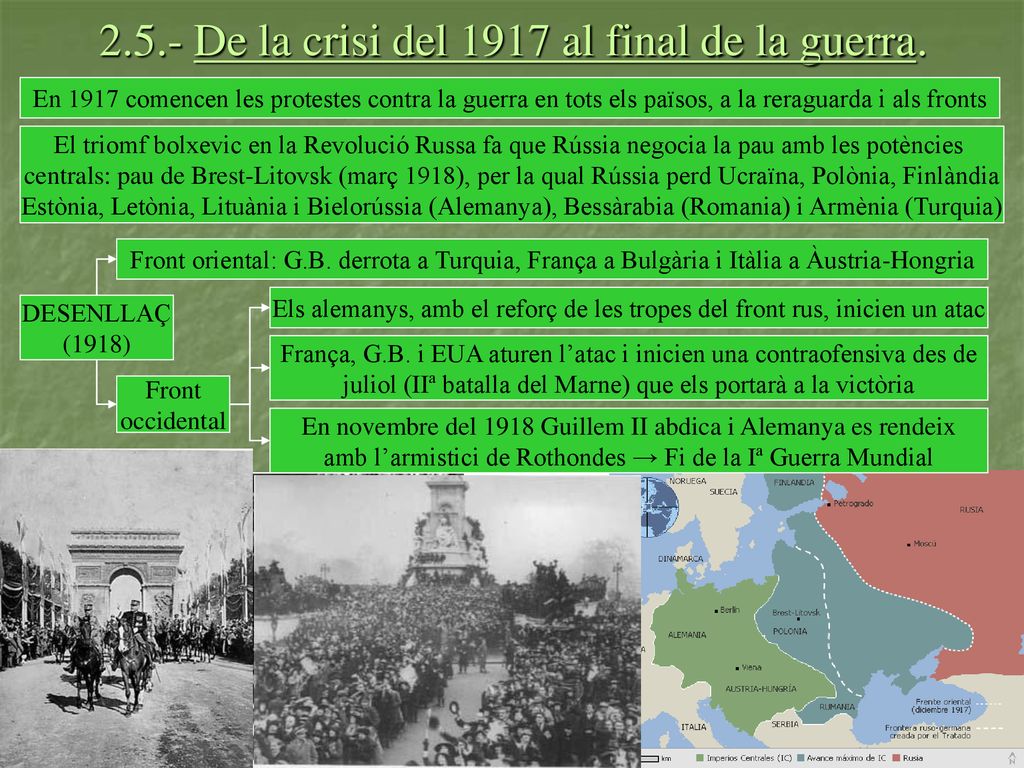 2.5.- De la crisi del 1917 al final de la guerra.