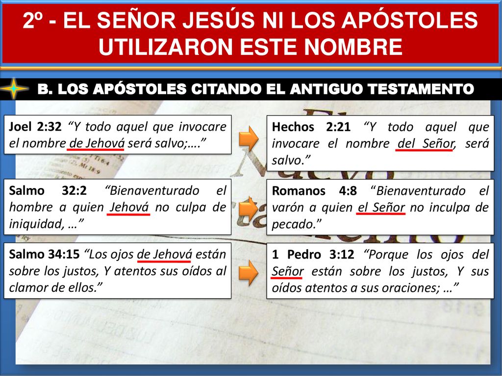 2º - EL SEÑOR JESÚS NI LOS APÓSTOLES UTILIZARON ESTE NOMBRE