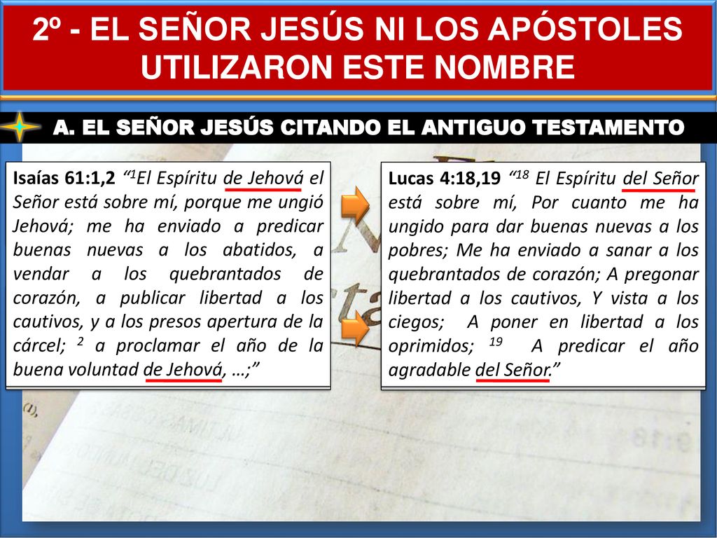 2º - EL SEÑOR JESÚS NI LOS APÓSTOLES UTILIZARON ESTE NOMBRE