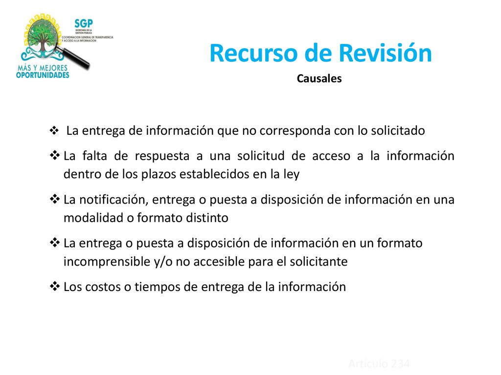 Recurso de Revisión Causales. La entrega de información que no corresponda con lo solicitado.