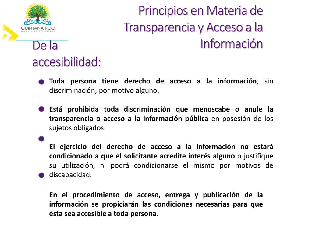 Principios en Materia de Transparencia y Acceso a la Información