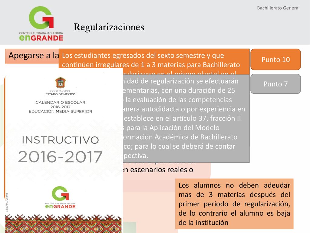 Bachillerato General Regularizaciones. Apegarse a las fechas publicadas en el Instructivo