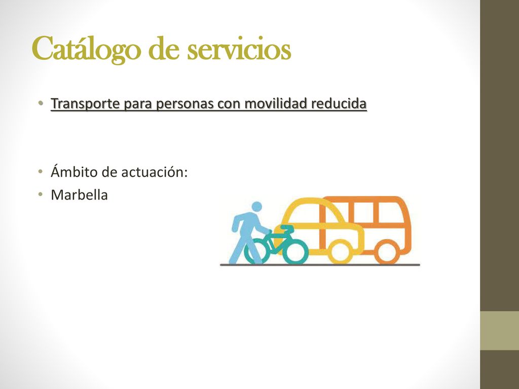 Catálogo de servicios Transporte para personas con movilidad reducida