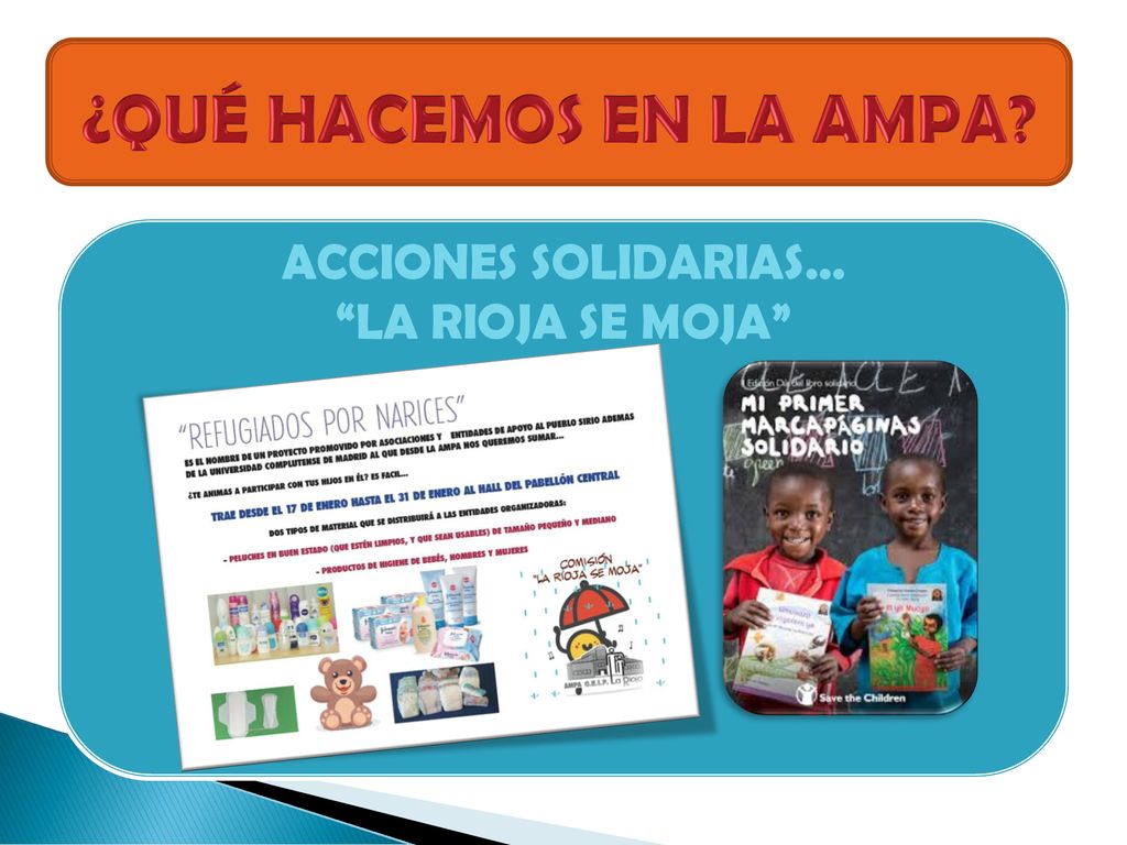 ¿QUÉ HACEMOS EN LA AMPA ACCIONES SOLIDARIAS… LA RIOJA SE MOJA