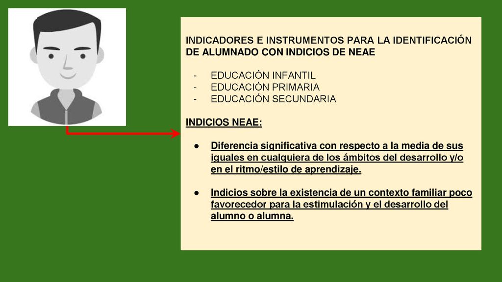 INDICADORES E INSTRUMENTOS PARA LA IDENTIFICACIÓN DE ALUMNADO CON INDICIOS DE NEAE