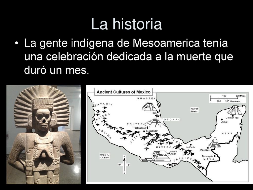 La historia La gente indígena de Mesoamerica tenía una celebración dedicada a la muerte que duró un mes.