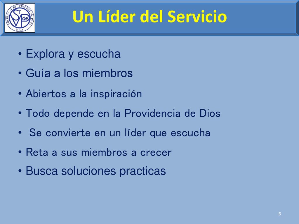 Un Líder del Servicio Explora y escucha Guía a los miembros