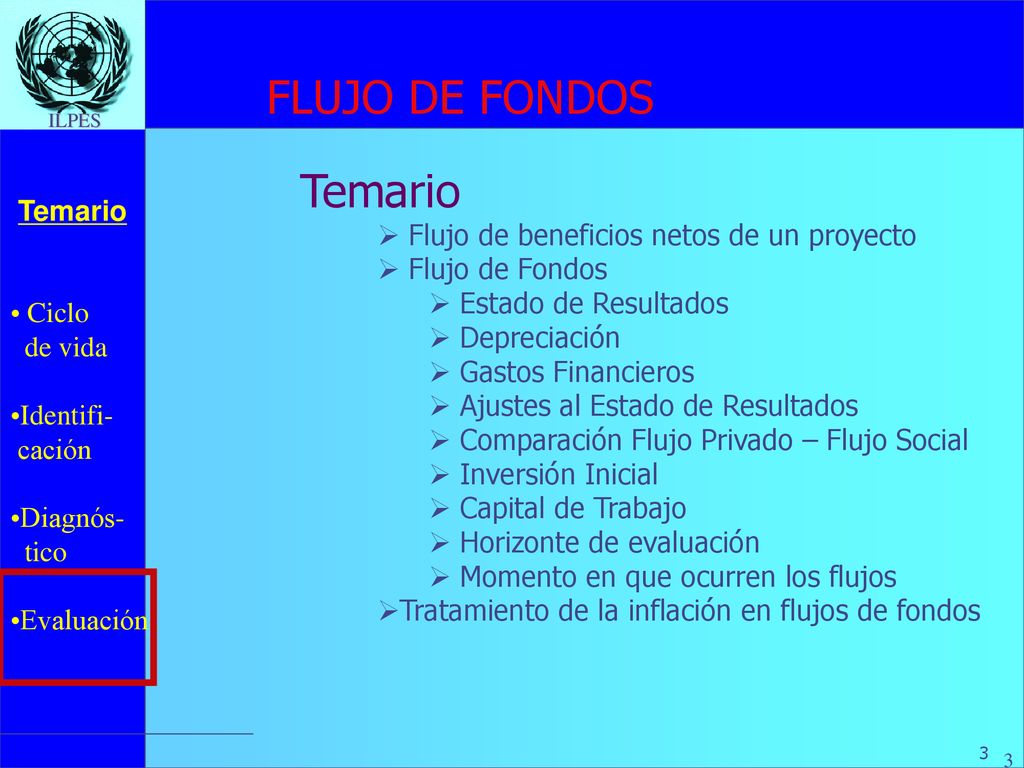 FLUJO DE FONDOS Temario Flujo de beneficios netos de un proyecto