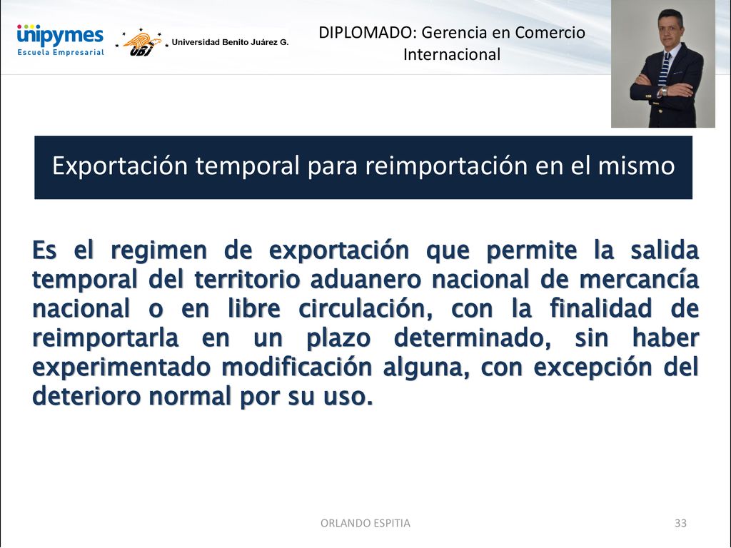 Exportación temporal para reimportación en el mismo