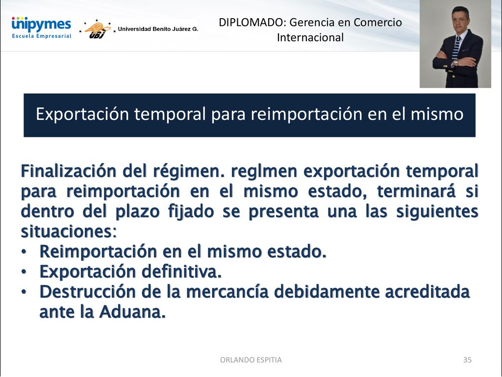 Exportación temporal para reimportación en el mismo