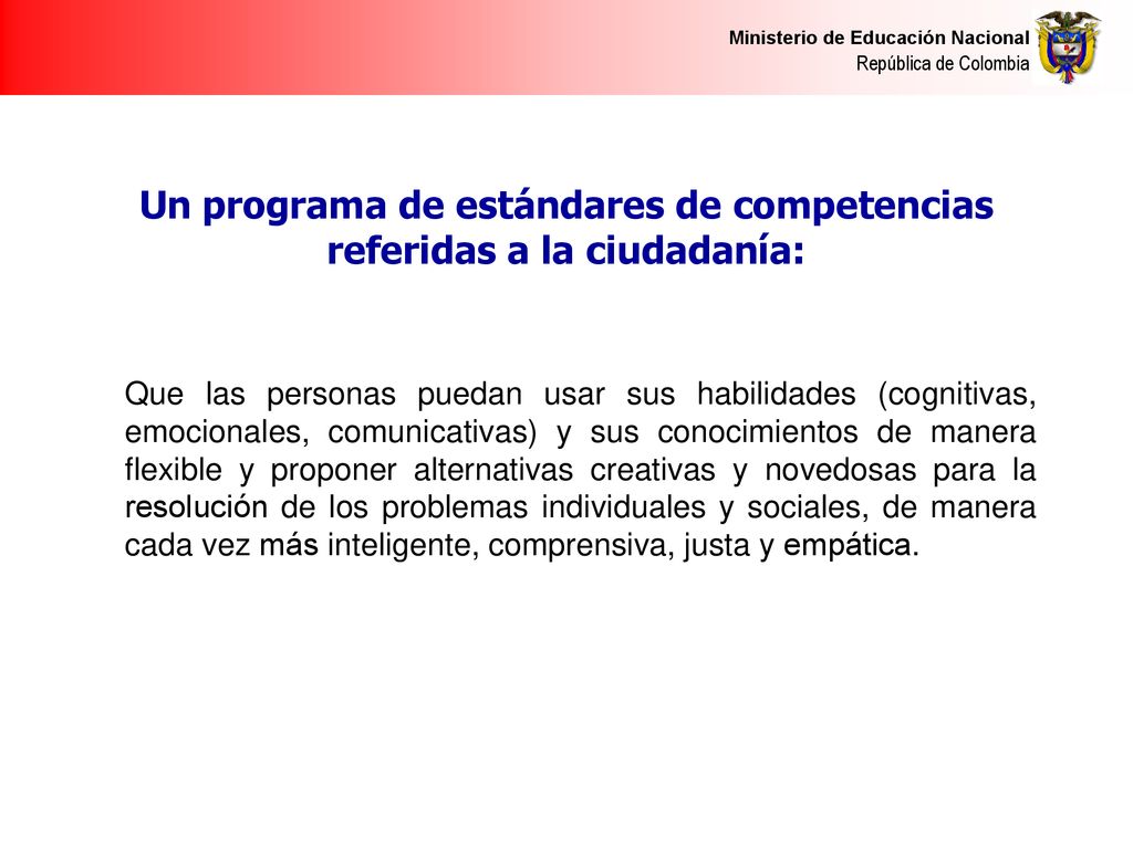 Un programa de estándares de competencias referidas a la ciudadanía: