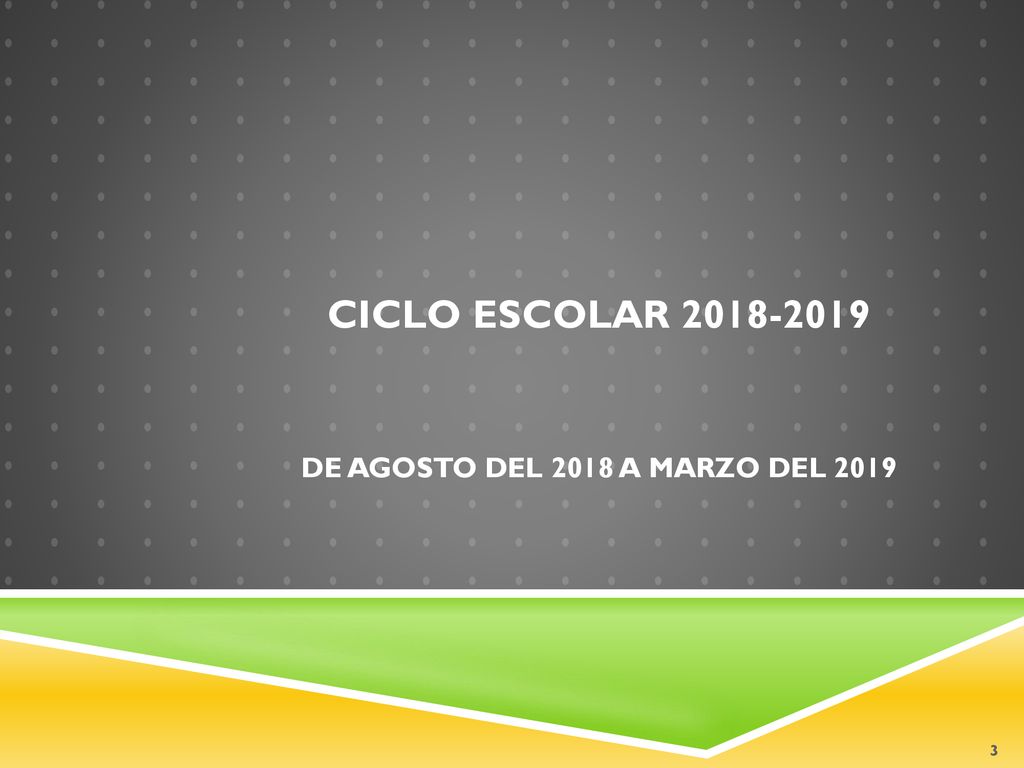 Ciclo escolar De Agosto del 2018 a Marzo del 2019