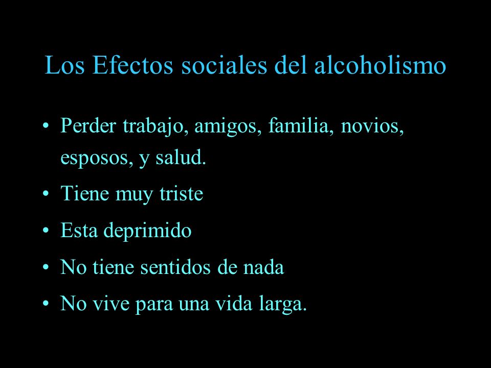 Los Efectos sociales del alcoholismo