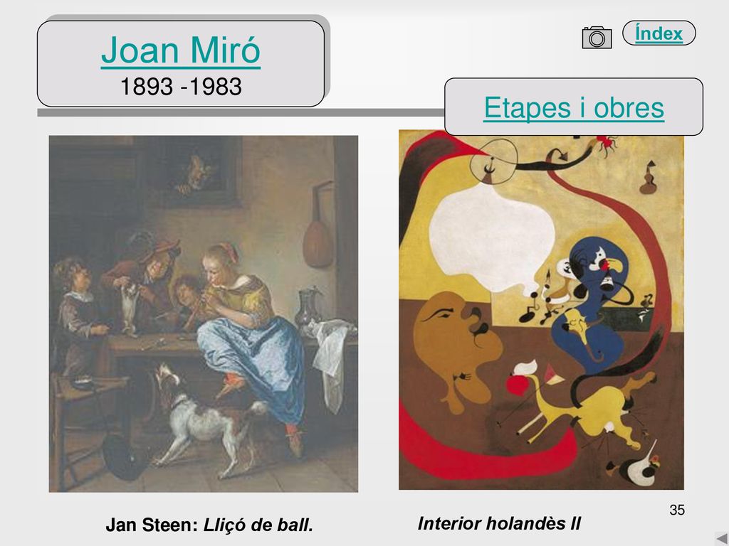 Joan Miró Etapes i obres Jan Steen: Lliçó de ball.