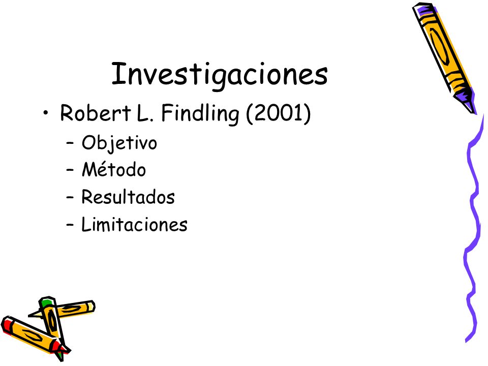 Investigaciones Robert L. Findling (2001) Objetivo Método Resultados