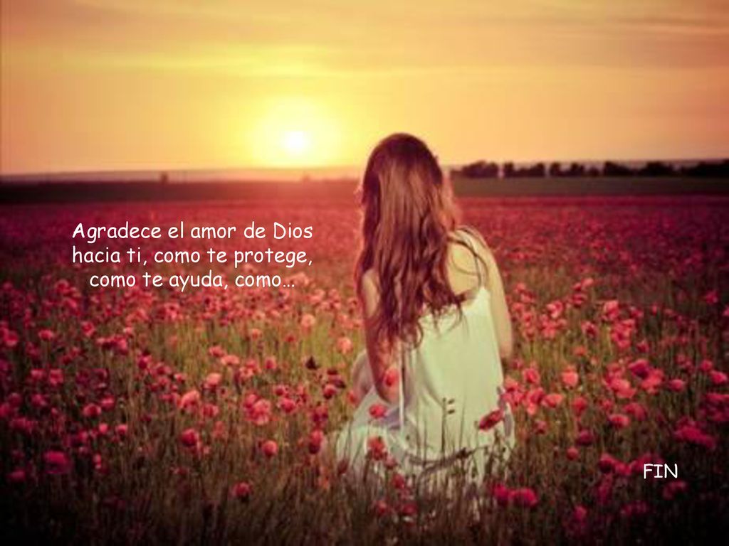 Agradece el amor de Dios hacia ti, como te protege, como te ayuda, como…