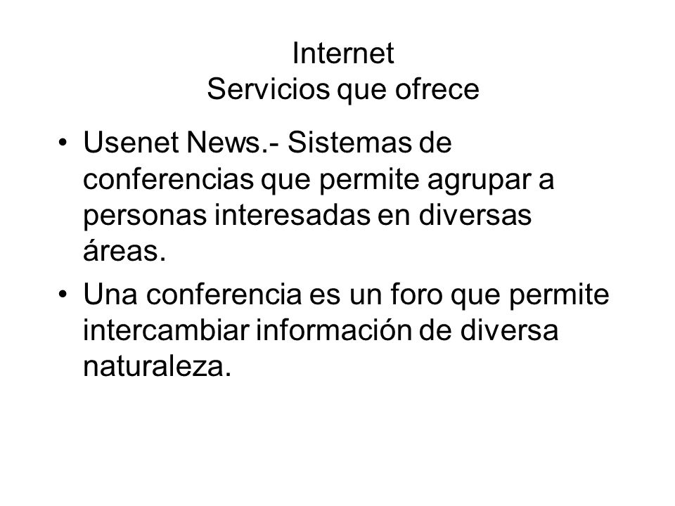 Internet Servicios que ofrece
