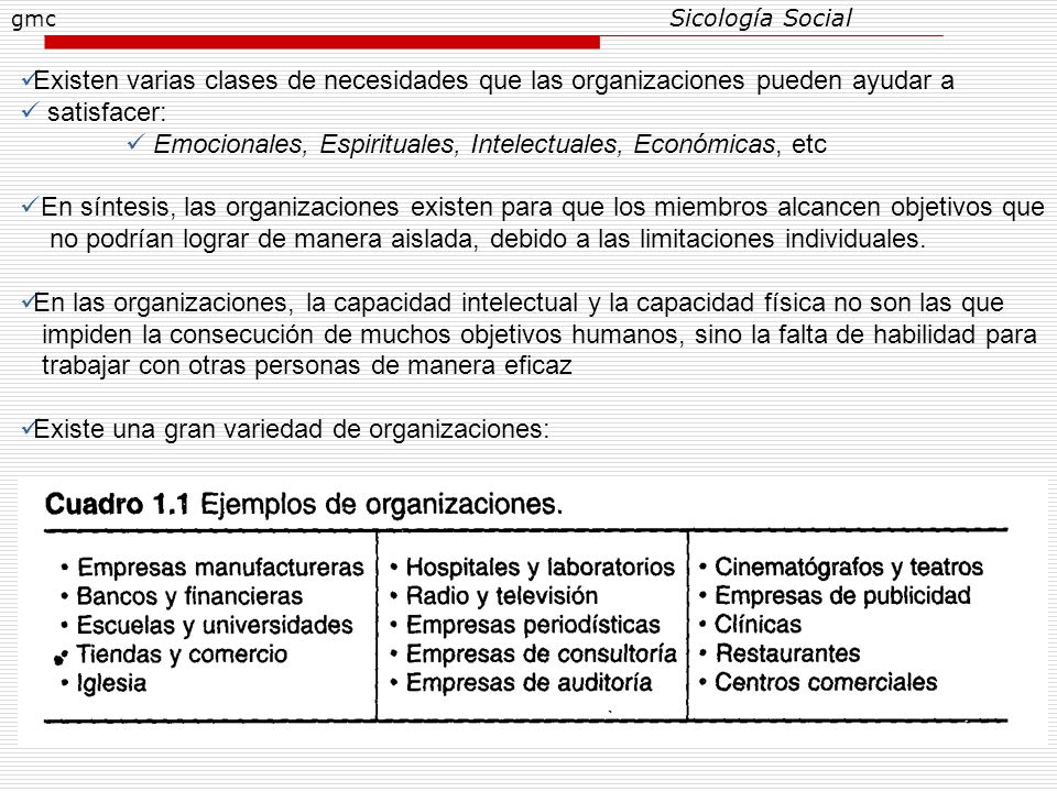 Emocionales, Espirituales, Intelectuales, Económicas, etc