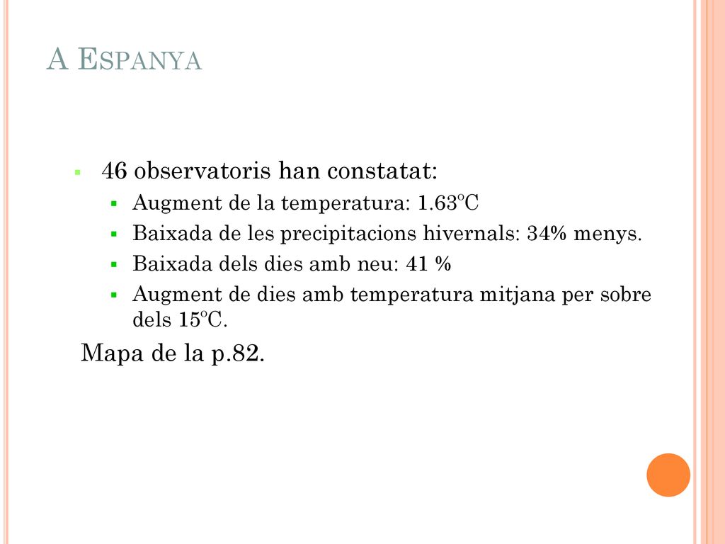 A Espanya 46 observatoris han constatat: Mapa de la p.82.