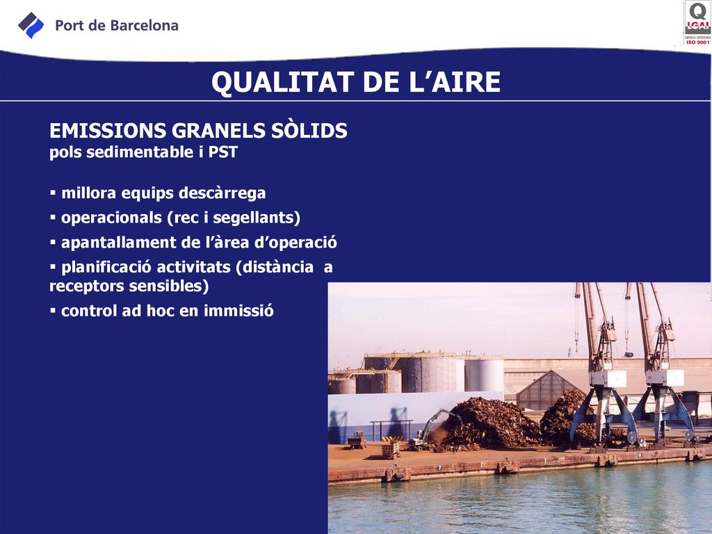 QUALITAT DE L’AIRE EMISSIONS GRANELS SÒLIDS pols sedimentable i PST