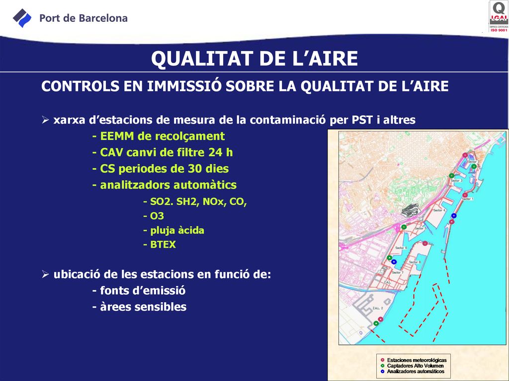 QUALITAT DE L’AIRE CONTROLS EN IMMISSIÓ SOBRE LA QUALITAT DE L’AIRE