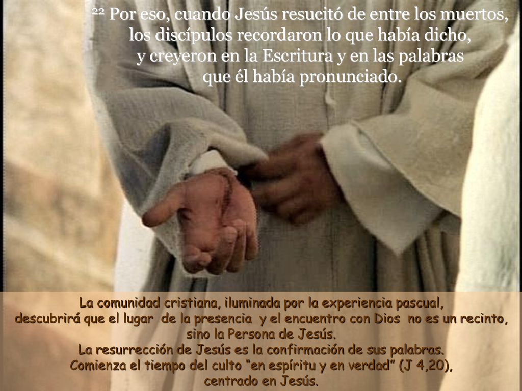 La resurrección de Jesús es la confirmación de sus palabras.