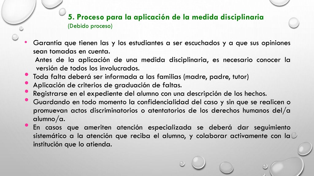 5. Proceso para la aplicación de la medida disciplinaria (Debido proceso)
