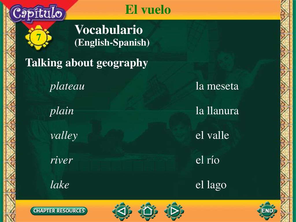 El vuelo Vocabulario Talking about geography plateau la meseta plain