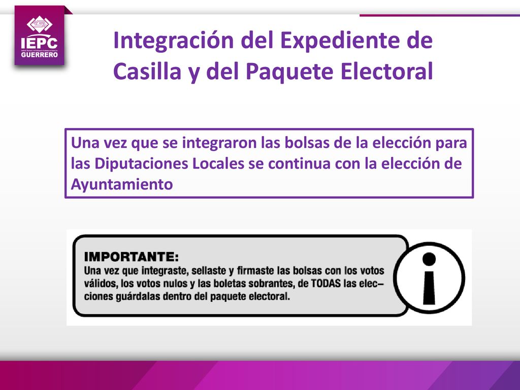 Integración del Expediente de Casilla y del Paquete Electoral
