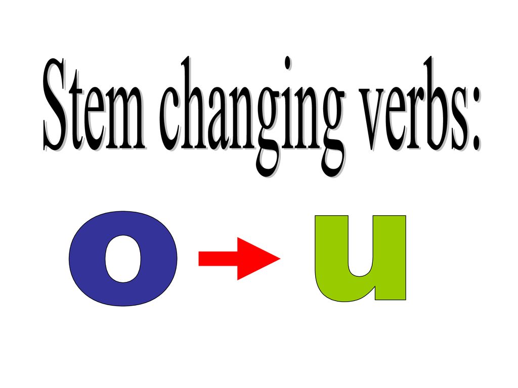 Stem changing verbs: o u