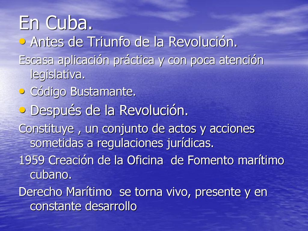 En Cuba. Antes de Triunfo de la Revolución. Después de la Revolución.