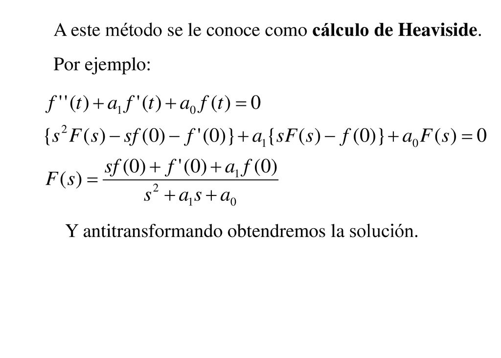 A este método se le conoce como cálculo de Heaviside.