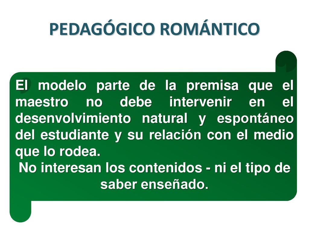 No interesan los contenidos - ni el tipo de saber enseñado.