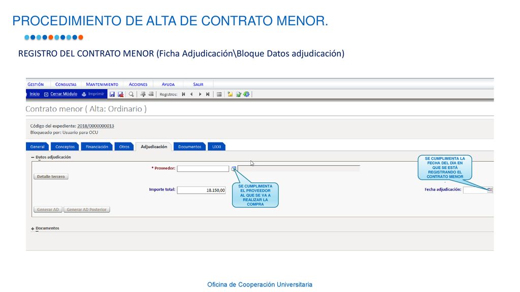 SE CUMPLIMENTA EL PROVEEDOR AL QUE SE VA A REALIZAR LA COMPRA