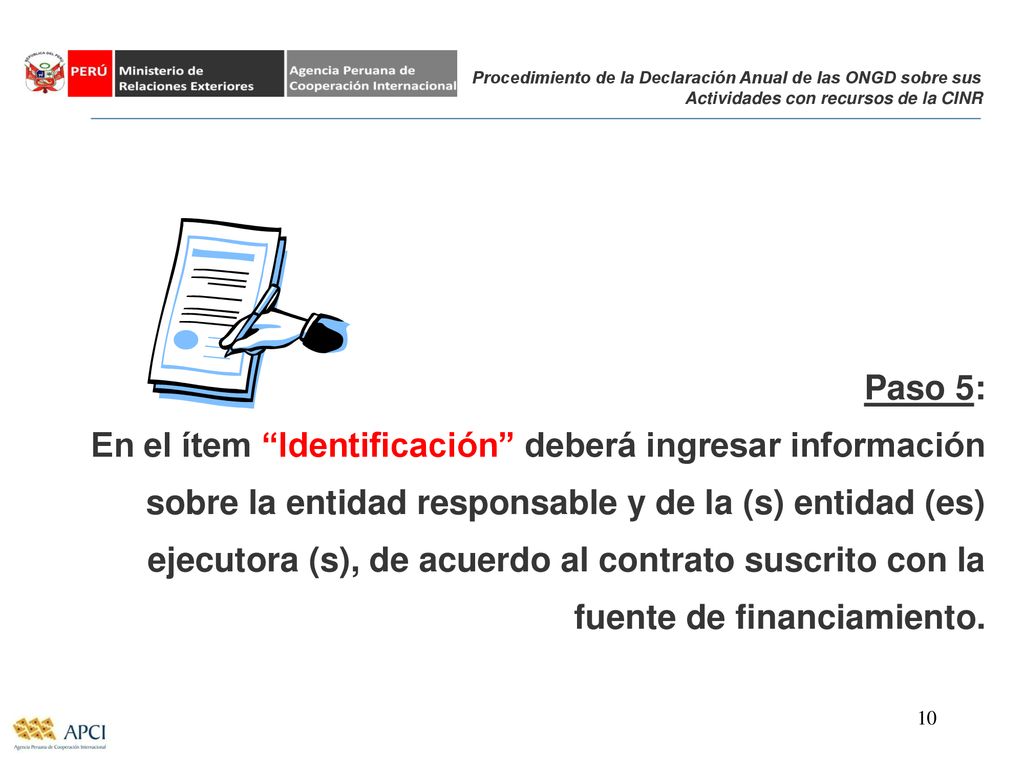 Procedimiento de la Declaración Anual de las ONGD sobre sus