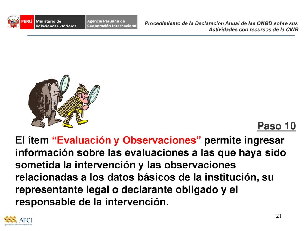 Procedimiento de la Declaración Anual de las ONGD sobre sus