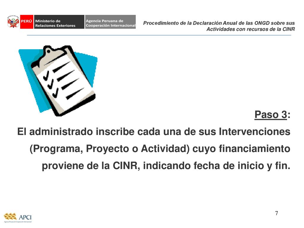 Procedimiento de la Declaración Anual de las ONGD sobre sus