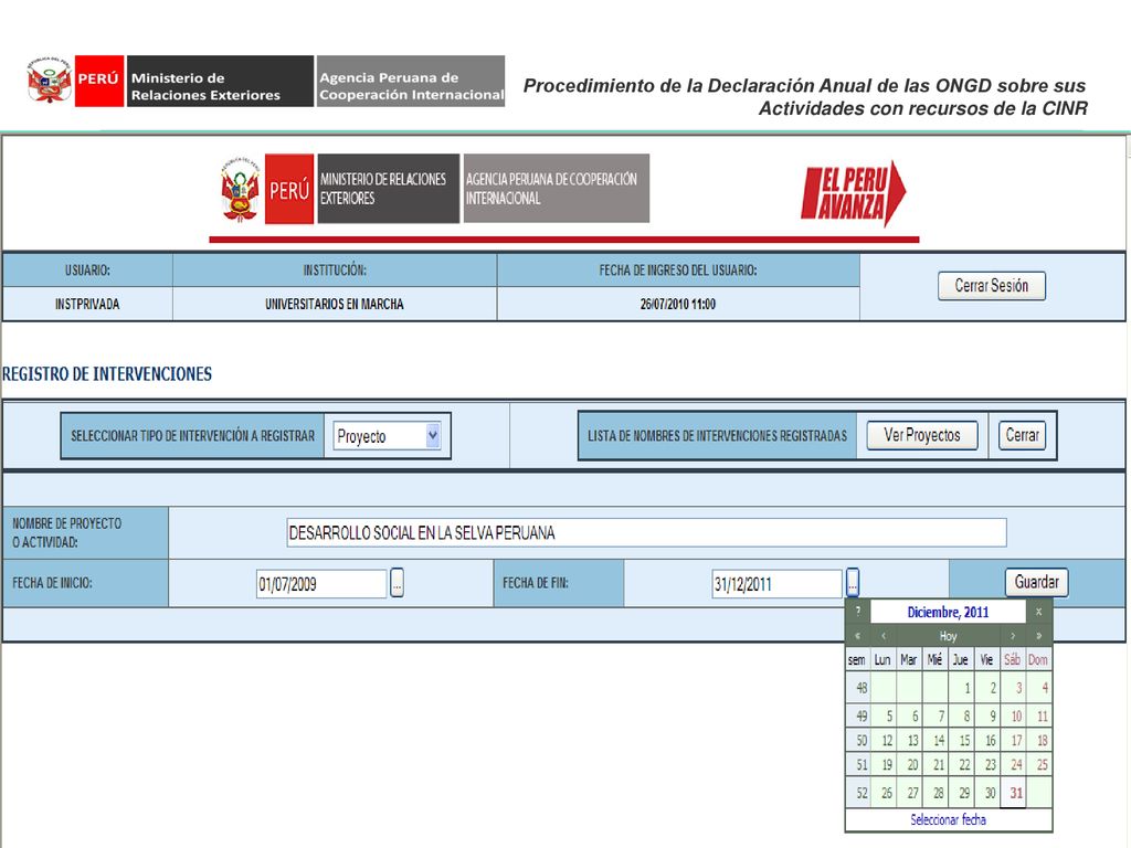 Procedimiento de la Declaración Anual de las ONGD sobre sus