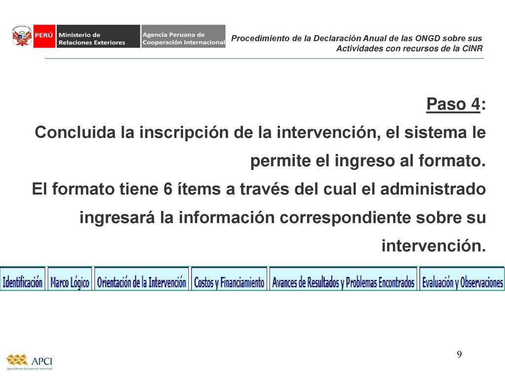 Procedimiento de la Declaración Anual de las ONGD sobre sus