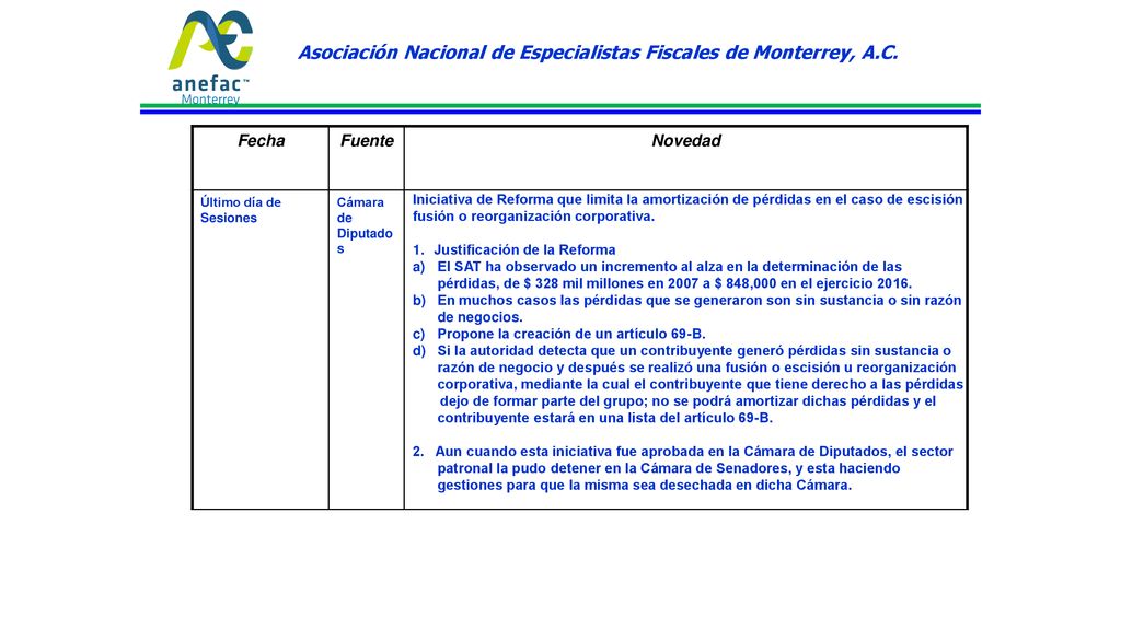 Asociación Nacional de Especialistas Fiscales de Monterrey, A.C.