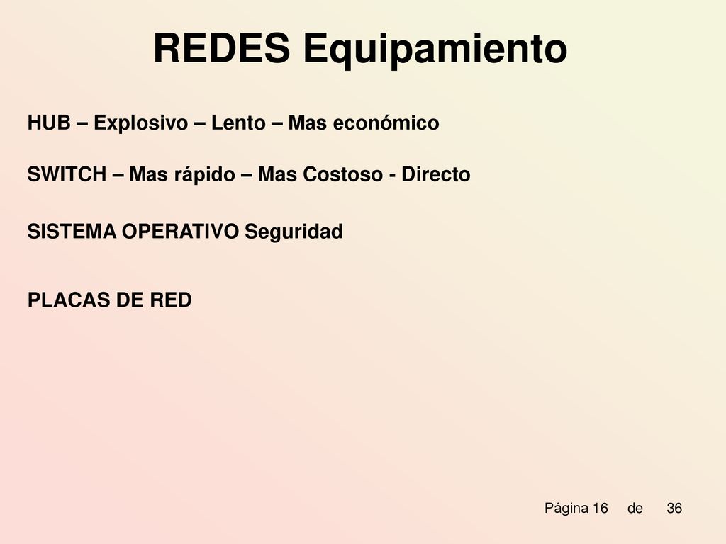 REDES Equipamiento HUB – Explosivo – Lento – Mas económico