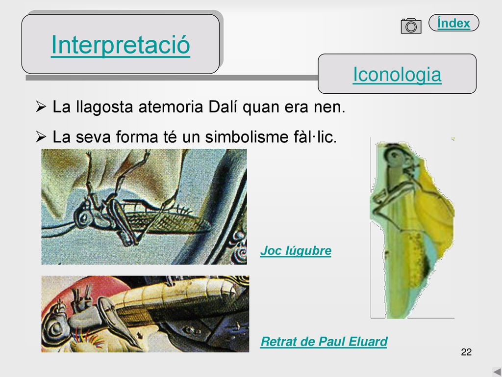Interpretació Iconologia La llagosta atemoria Dalí quan era nen.