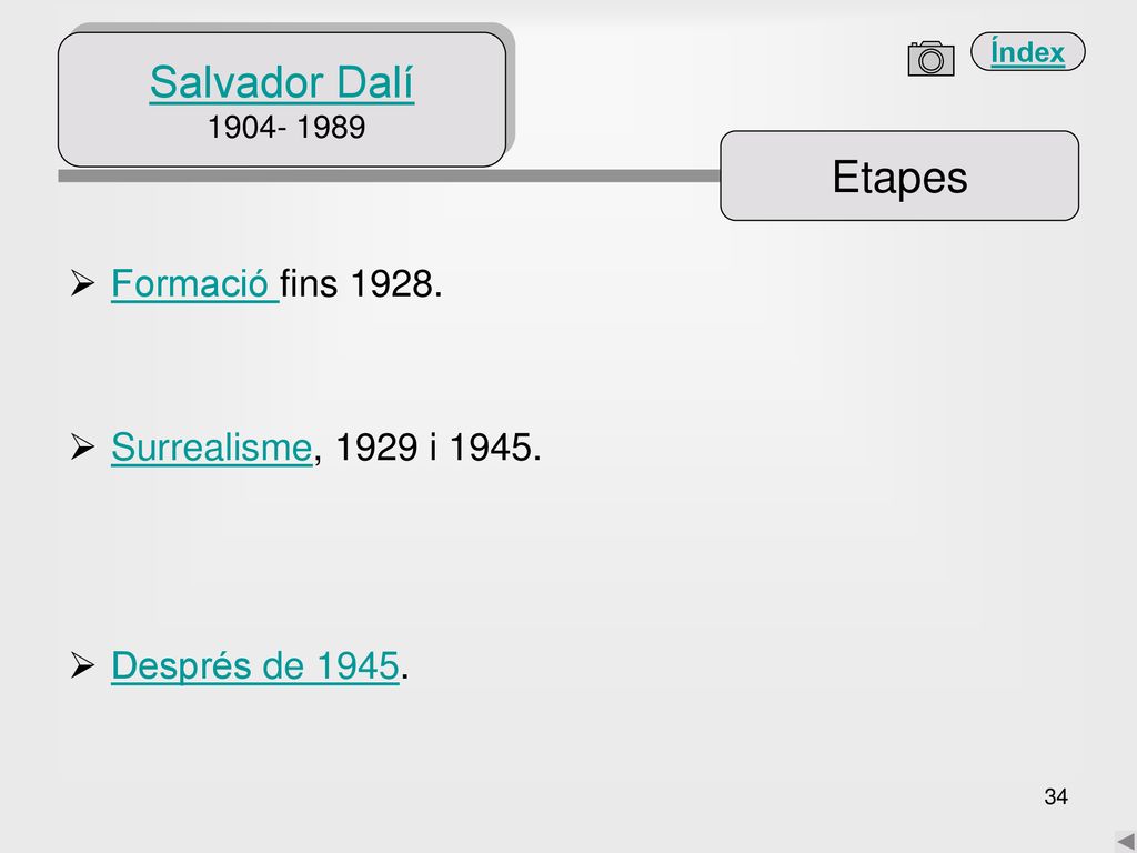 Salvador Dalí Etapes Formació fins Surrealisme, 1929 i 1945.
