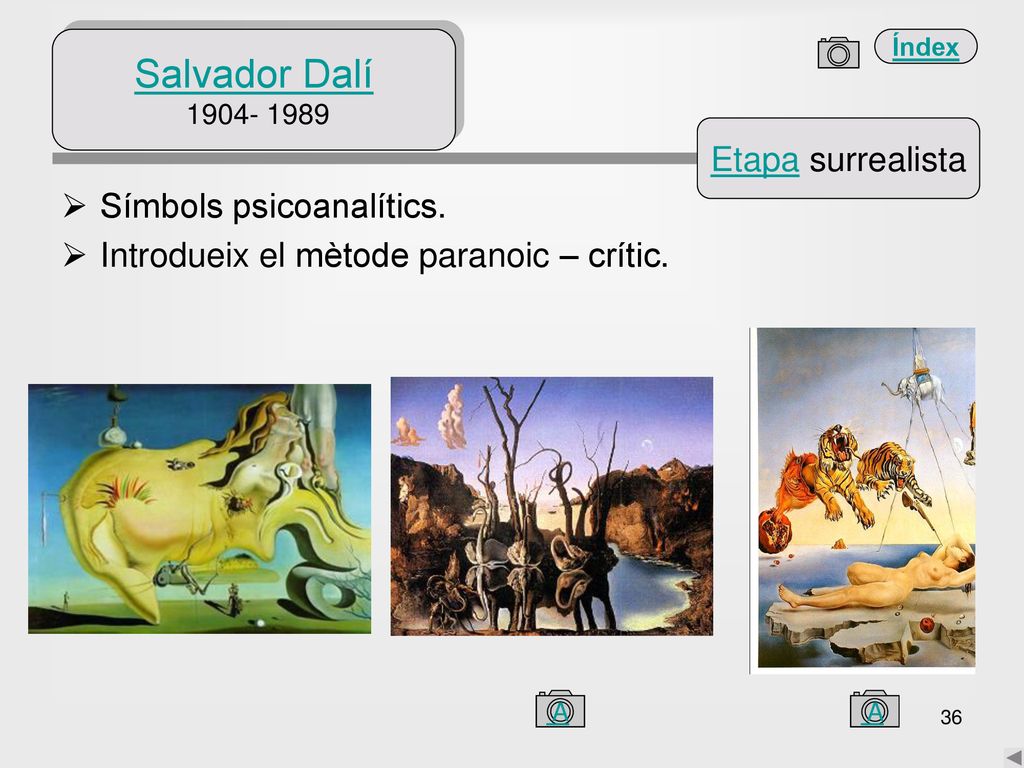 Salvador Dalí Etapa surrealista Símbols psicoanalítics.