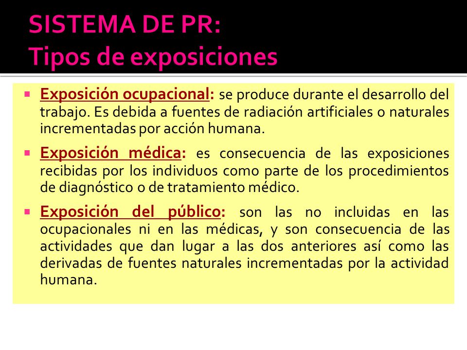 SISTEMA DE PR: Tipos de exposiciones