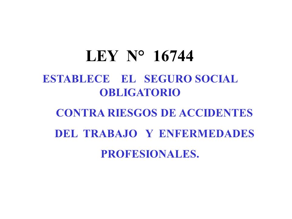 LEY N° ESTABLECE EL SEGURO SOCIAL OBLIGATORIO